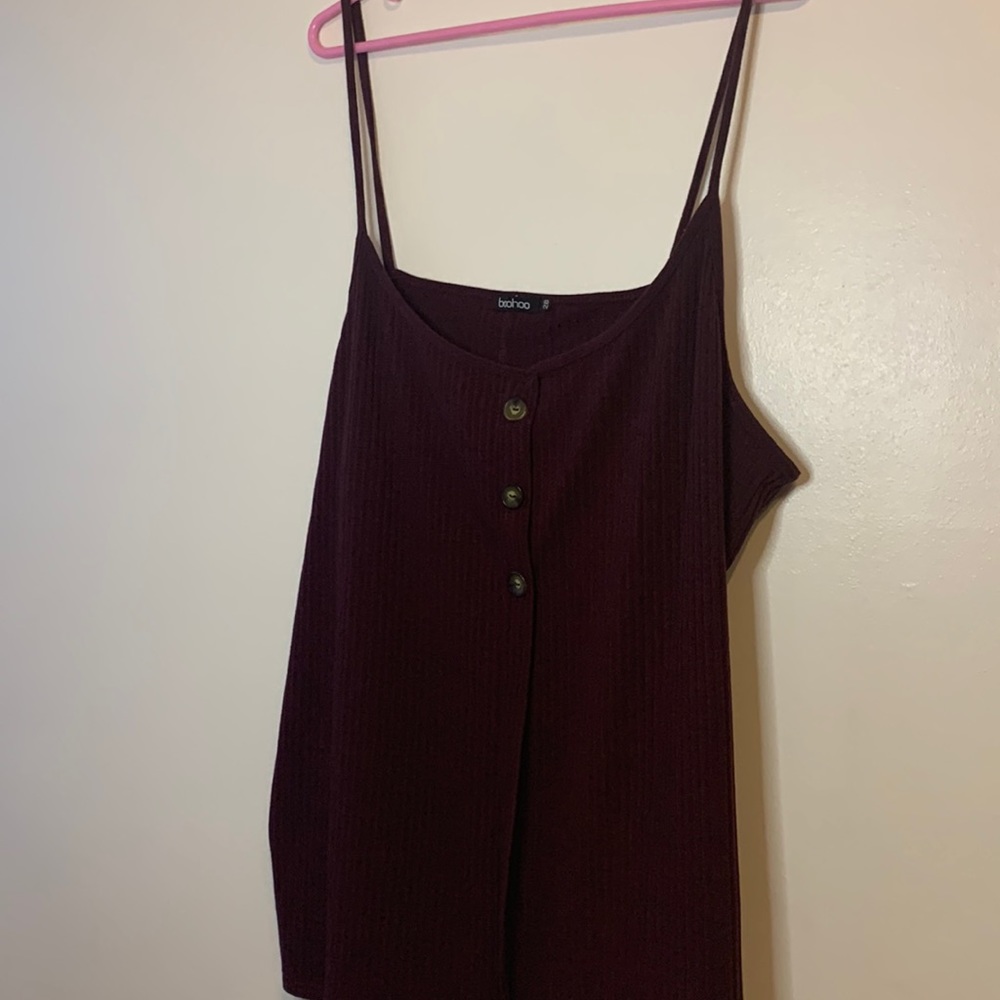 Boohoo ribbed spaghetti strap top